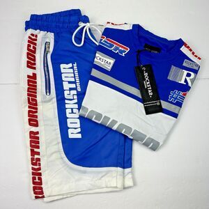 Rockstar Original Phaedrus Youth Small Shorts Shirt Set Athletic Casual Blue